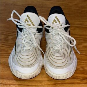 White and Gold Nike Sneakers Size 4